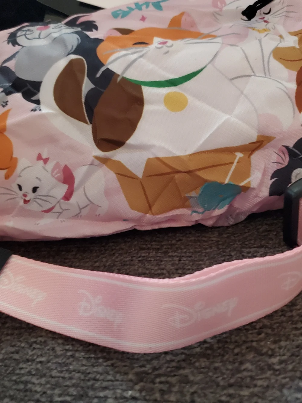 Disney Pink 'My Cat' Convertable Waist/crossbody Bag with Playful Graphics